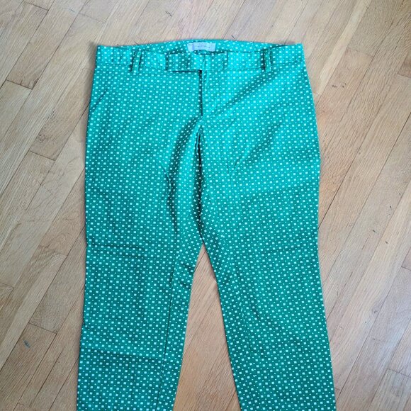 Gap Cropped Pants in Green & White - SZ 6 - Picture 1 of 8